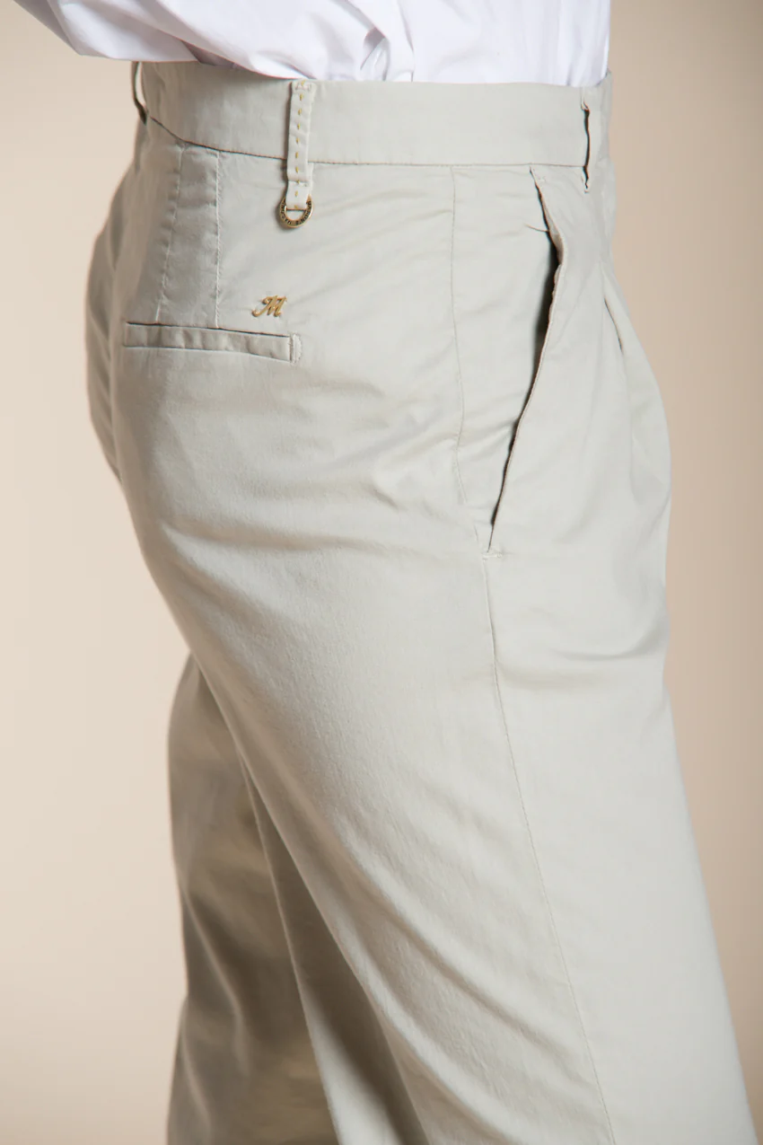 New York Carrot Sartoriale 1 Pince pantalone chino donna in raso di cotone e seta carrot fit ① - Image 2