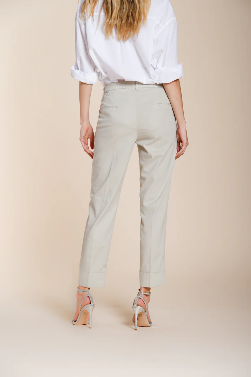 New York Carrot Sartoriale 1 Pince pantalone chino donna in raso di cotone e seta carrot fit ① - Image 6