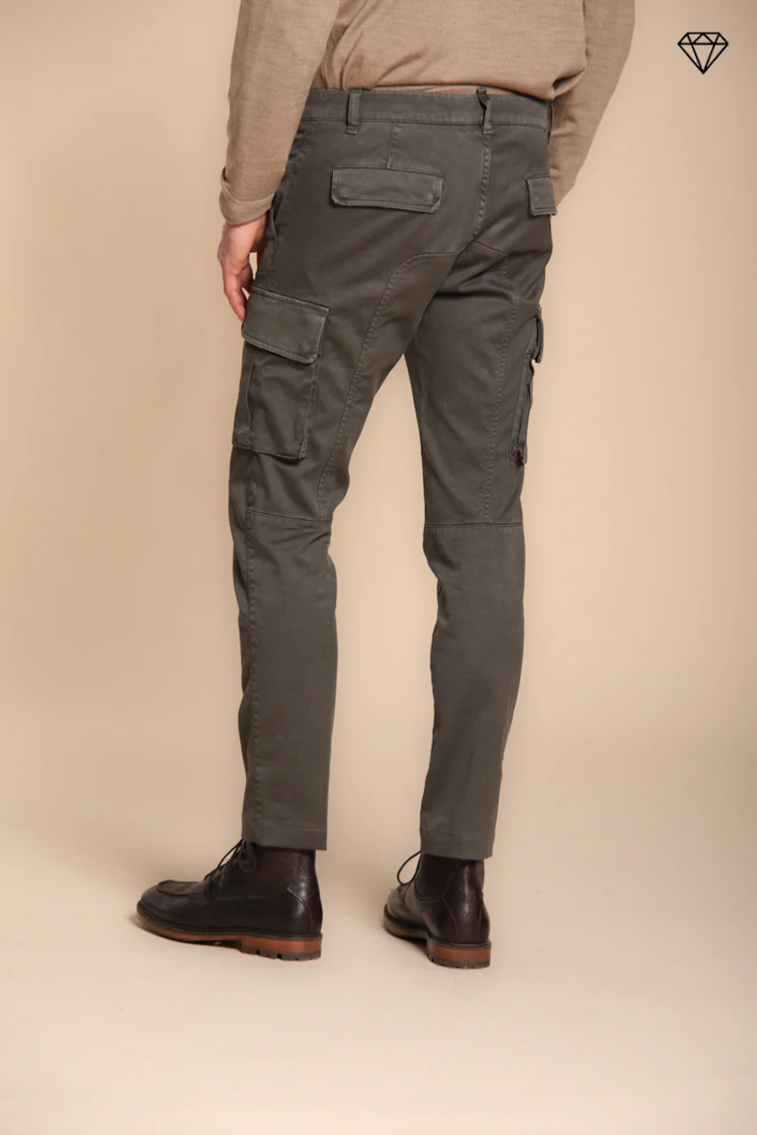 Chile pantalone cargo uomo in gabardina extra slim fit ① - Image 4
