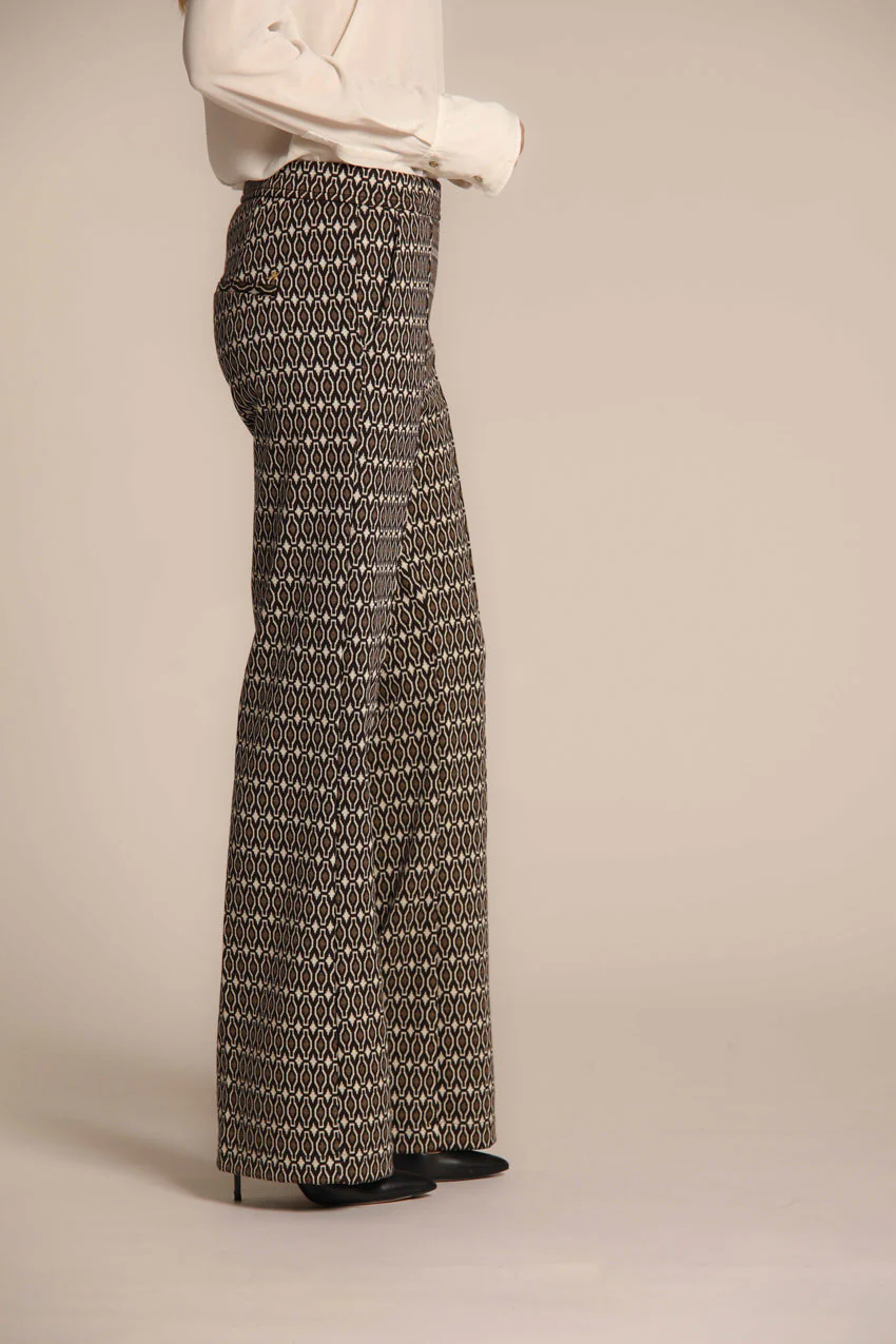 Easy Straight pantalone chino donna in jersey con fantasia geometrica straight fit - Image 3