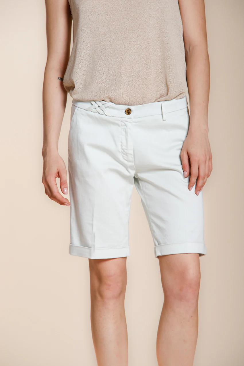 New York bermuda chino donna in raso stretch slim fit - Image 3