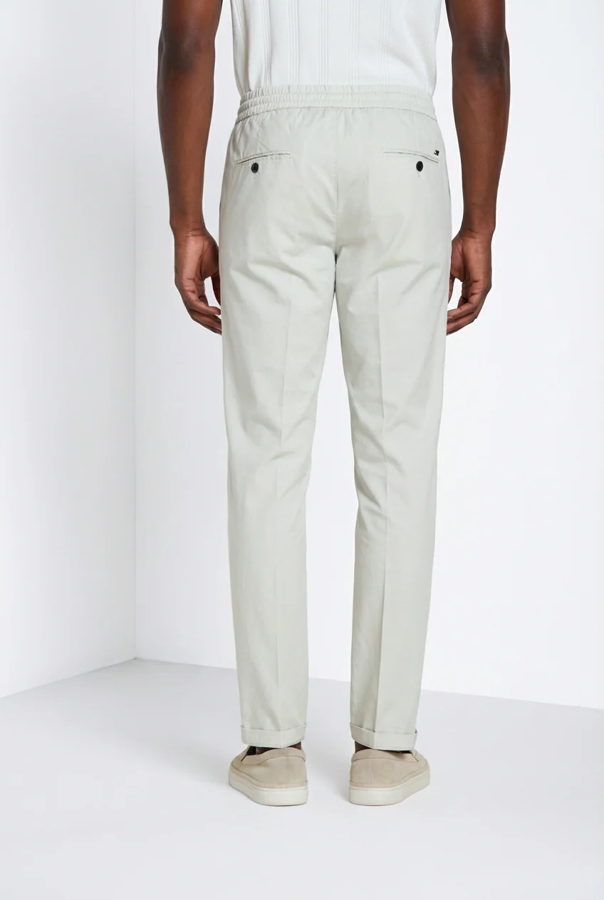 New York Sack pantalone chino jogger uomo in tela paracadute lyocell e cotone regular fit - Image 3