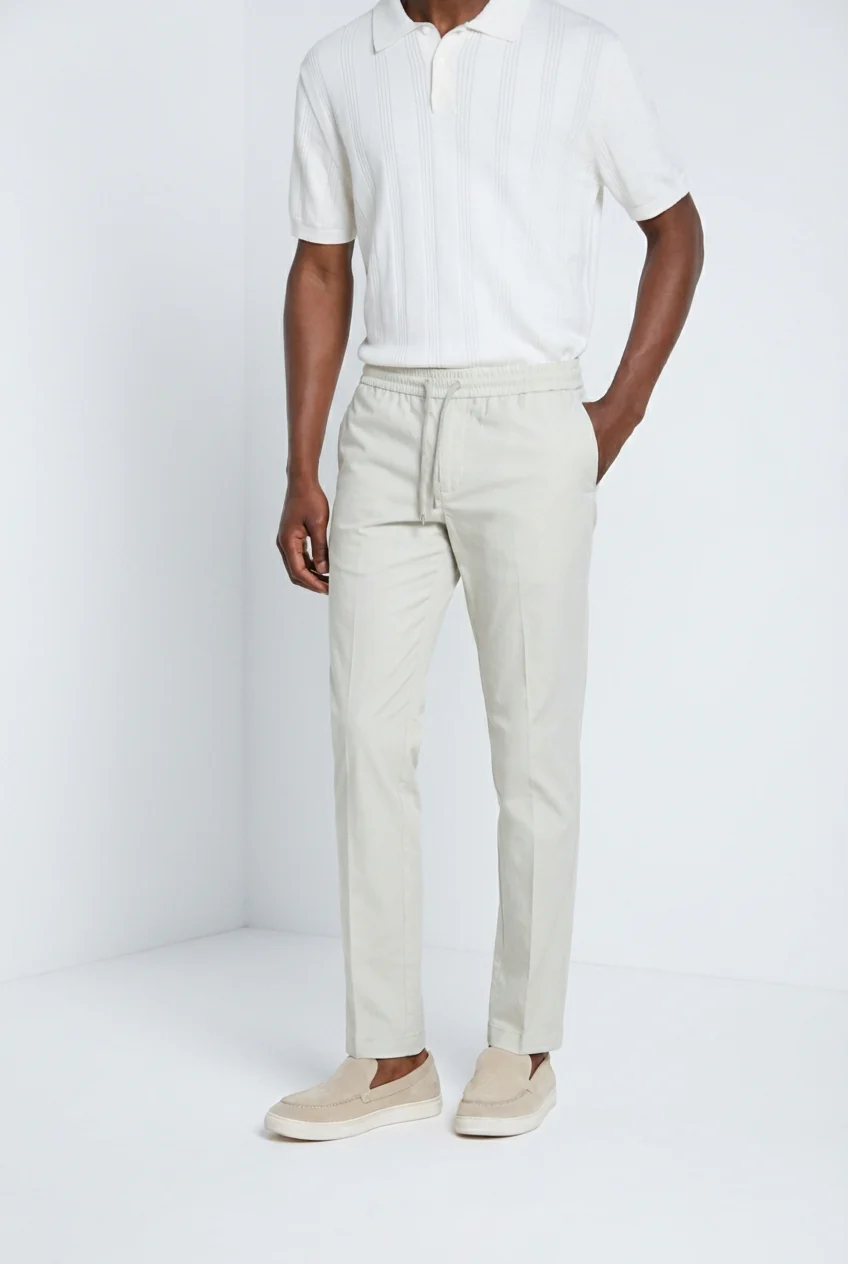 New York Sack pantalone chino jogger uomo in tela paracadute lyocell e cotone regular fit - Image 5