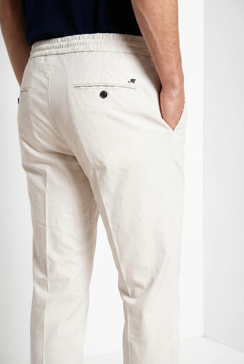 New York Sack pantalone chino jogger uomo in tela paracadute lyocell e cotone regular fit - Image 2