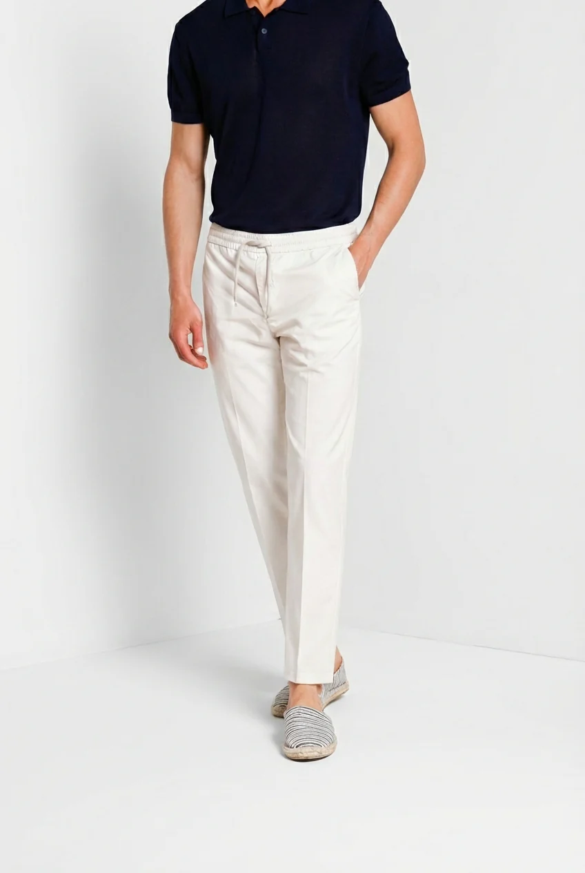 New York Sack pantalone chino jogger uomo in tela paracadute lyocell e cotone regular fit - Image 5